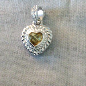 Judith Ripka Sterling Silver Citrine Pendant Enhancer